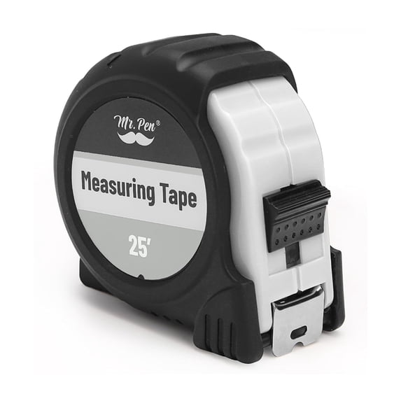 Mr. Pen- Tape Measure, 25-Foot, White, Steel Measuring Tape, Tape Measure with Fractions