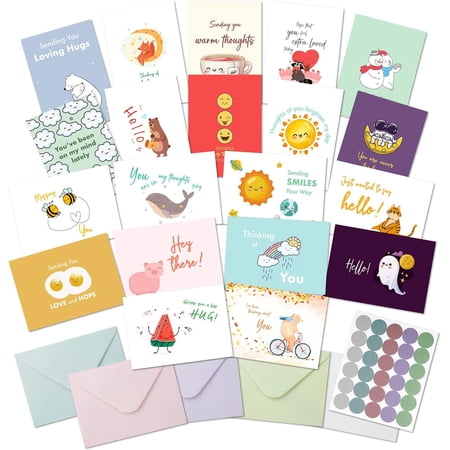 Mr. Pen- Thinking of You Cards With Envelopes, 20 Unique Design, Large 5x7Inch