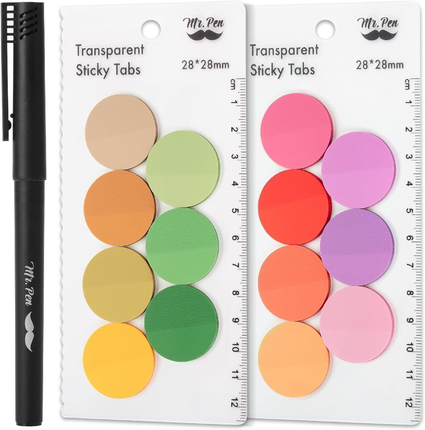 Mr. Pen- Transparent Sticky Note Set, 560Sheets, Colorful, Round ...