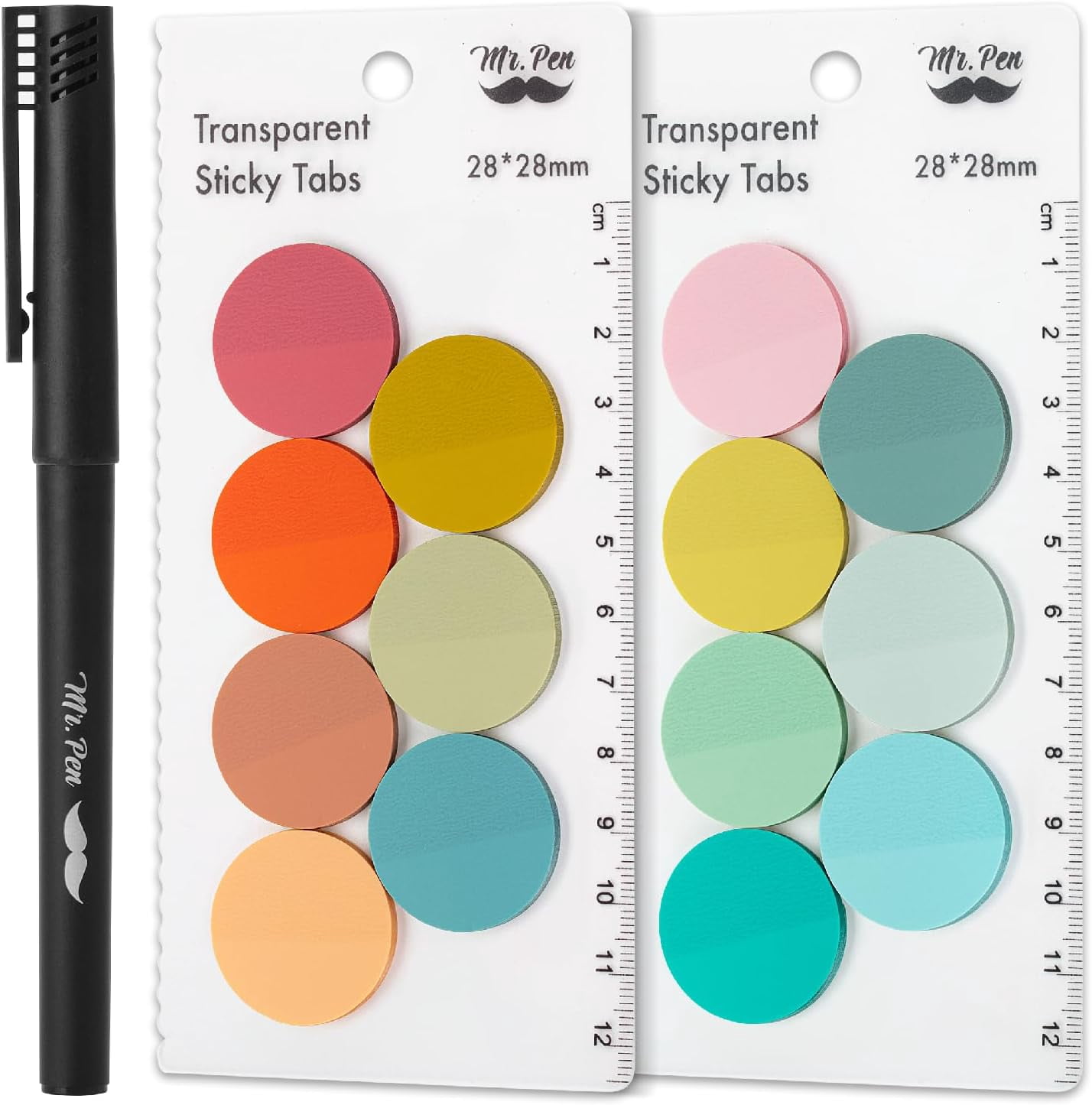 Mr. Pen- Transparent Sticky Note Set, 560Sheets, Colorful, Round ...