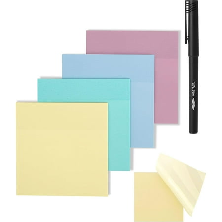 Mr. Pen- Transparent Sticky Notes, 3x3, 200 Sheets, Morandi Colors, See Through Sticky Notes, Sticky Notes Transparent, Translucent Sticky Notes, Clear Transparent Sticky Notes, Sticky Notes Clear
