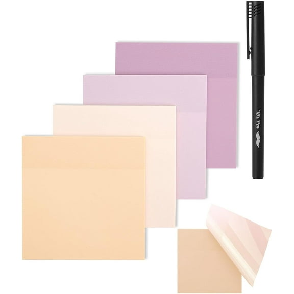 Mr. Pen- Transparent Sticky Notes, 3x3, 200 Sheets, Pastel Colors, See Through Sticky Notes, Sticky Notes Transparent, Translucent Sticky Notes, Clear Transparent Sticky Notes, Sticky Notes Clear