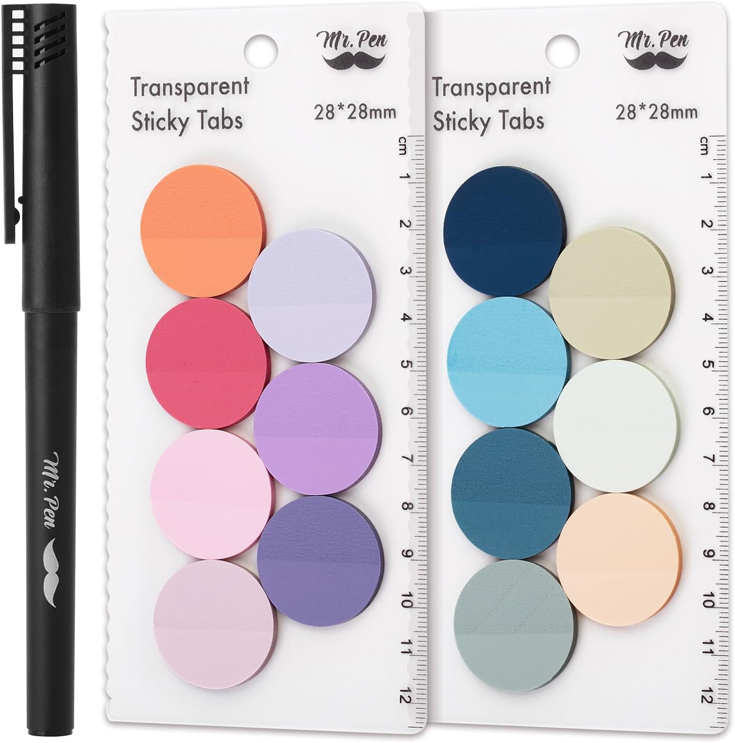 Translucent Sticky Note Paper Mr. Pen Transparent Sticky Notes, 560 Pcs, Pastel Colors, Round ...