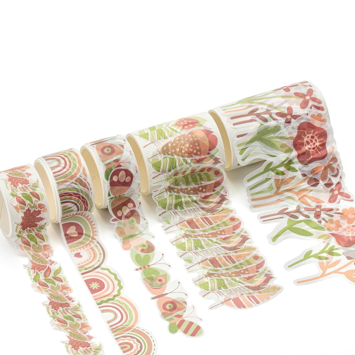 Mr. Pen- Washi Tape Stickers, 5 Rolls, 40 Stickers/Roll, Planner Washi Tape, Transparent Washi Tape