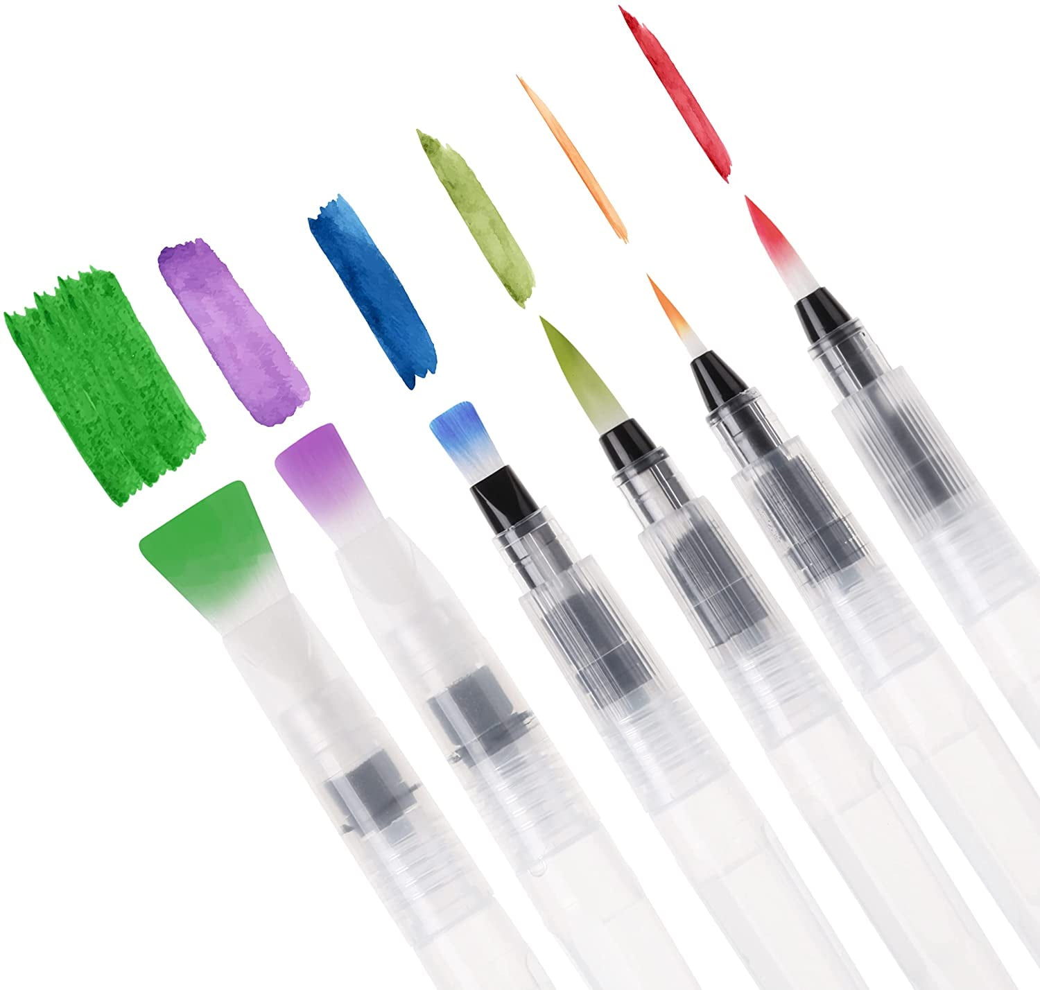 Arteza Water Brush Pen, Self-moistening, Portable, (Assorted Tips, Set of 4)