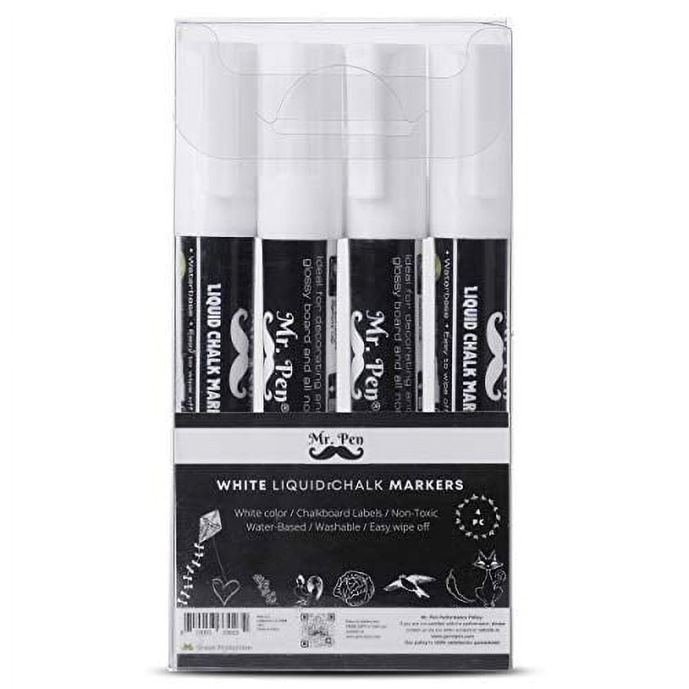 Mr. Pen- White Chalk Markers, 4 Pack, Dual Tip, 8 labels, White Liquid  Chalk Marker - Mr. Pen Store