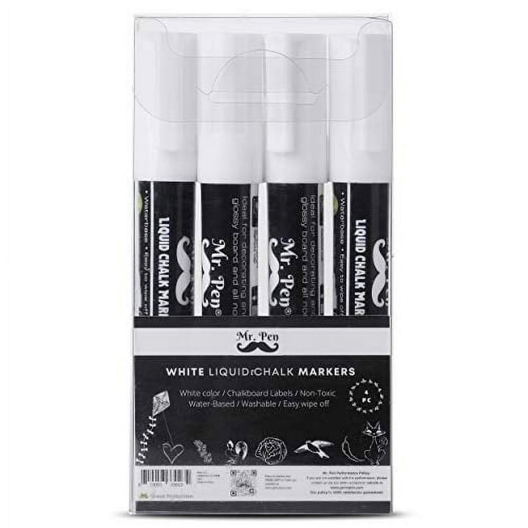 Mr. Pen- White Chalk Markers, 4 Pack, Dual Tip, 8 labels, White Liquid Chalk  Marker, For Non-porous Surfaces, Chalk Markers, White Dry Erase Markers, Chalk  Markers for Blackboard, Chalkboard Pen - Yahoo Shopping