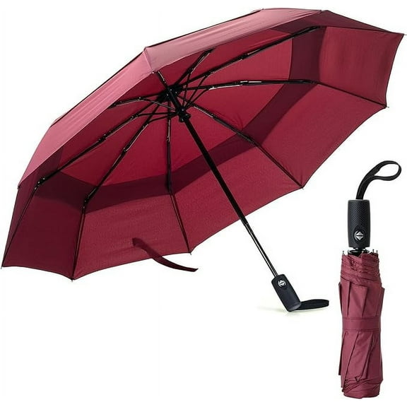 Mr. Pen- Windproof Travel Umbrella, Red, Automatic Umbrellas for Rain, Compact Umbrella