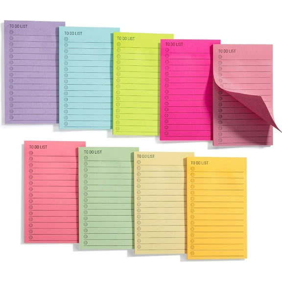 Mr. Pen- to Do List Sticky Notes, 3"x5", 360 Sheets, Assorted Colors, to Do List Notepad, Lined Sticky Notes