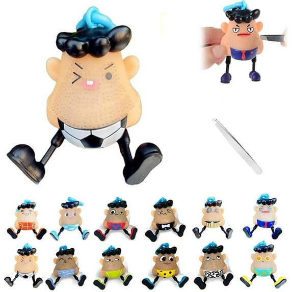 Mr Plucky Toy, 2024 New Hair Plucking Fidget Toy with Tweezers, Hair Plucking Toy with Tweezers, Stress Relief Toy for Sensory, Keychain Toys, for a Picking Addiction