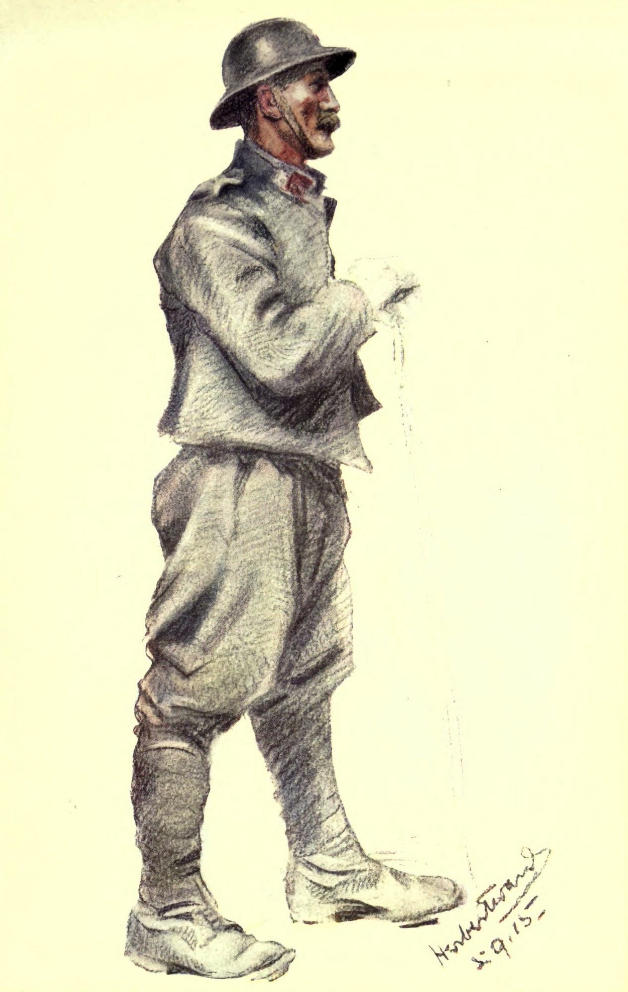 Mr Poilu 1916 A Planton Canvas Art - Herbert Ward (24 x 36)