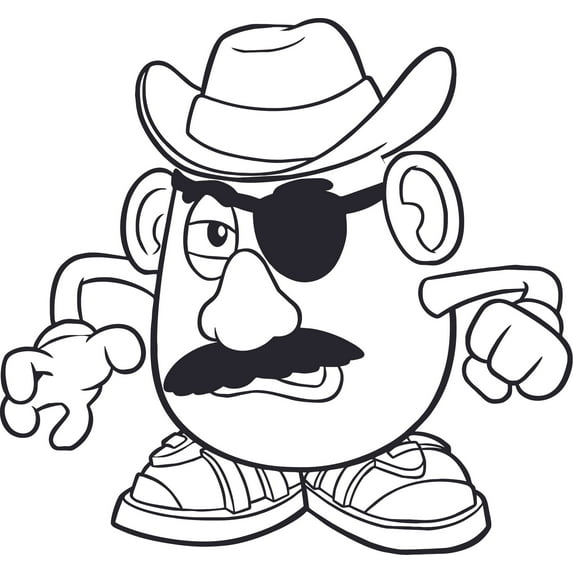 Mr. Potato Head Cartoon Characters Decor Wall Art Vinyl Sticker Design Decal Girls Boys Kids Room Bedroom Nursery Kindergarten Fun Home Children Room Decor Wall Art Sticker Vinyl Size (40x40 inch)