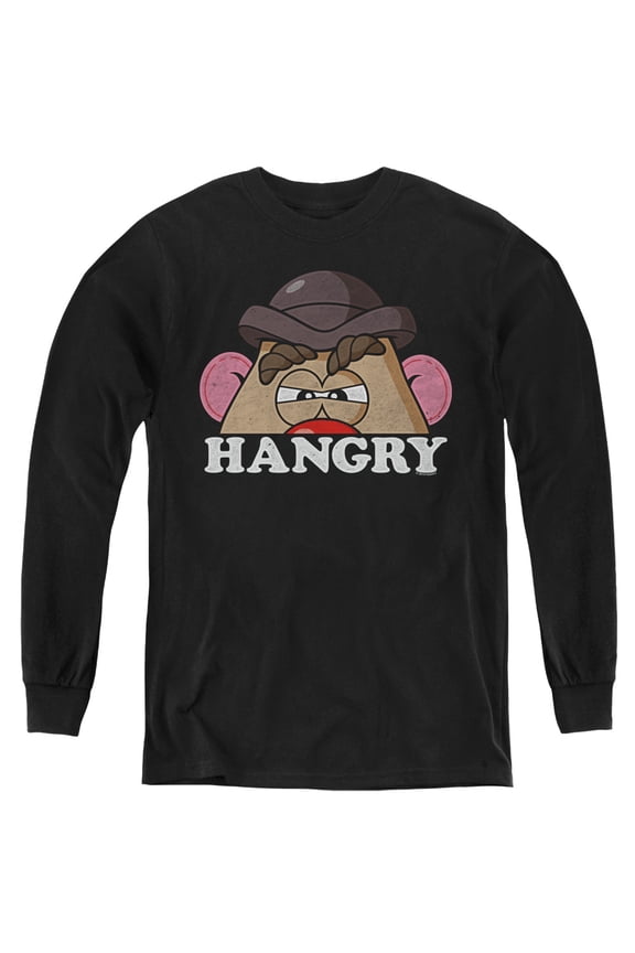 Mr Potato Head Hangry Youth Long Sleeve T-Shirt Black