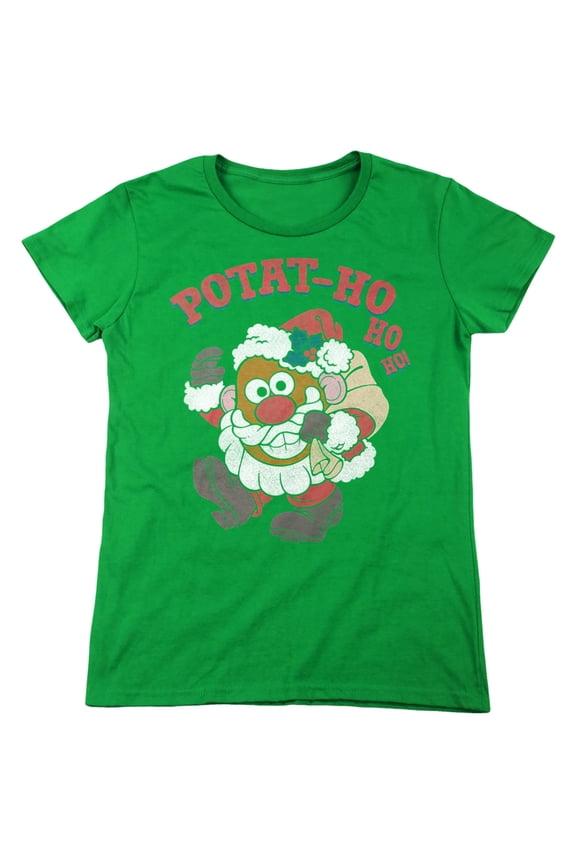Mr Potato Head Ho Ho Ho Women's T Shirt, Kelly Green, 2X-Large