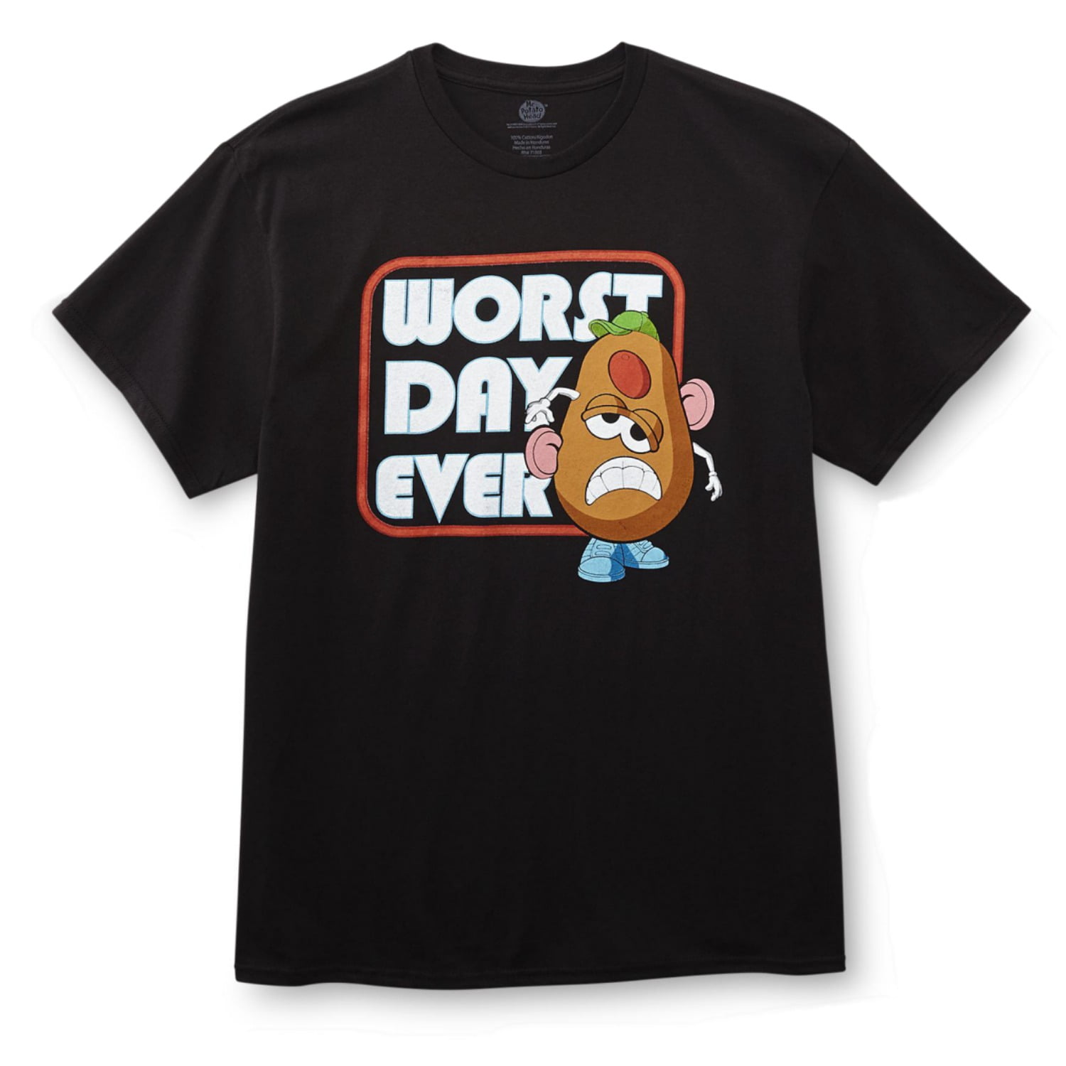 Mr. Potato Head Mens Black Worst Day Ever Tee Short Sleeve T-Shirt 