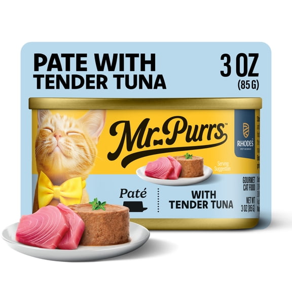 Mr Purrs Tender Tuna Pate Wet Cat Food for Cats, 3 Oz Can
