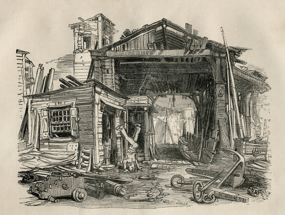 Mr Quilps Young Friend And Place Of Business From The Old Curiosity Shop By Charles Dickens Canvas Art - Ken Welsh Design Pics (32 x 24)