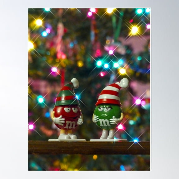 Mr. Red & Mrs. Green M&M Poster Wall Art, Modern Wall Decor For Living Room Bedroom, 24x36 UNFRAMED