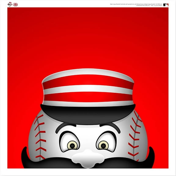 Mr. Redlegs Cincinnati Reds 12'' x 12'' Minimalist Mascot Poster Print