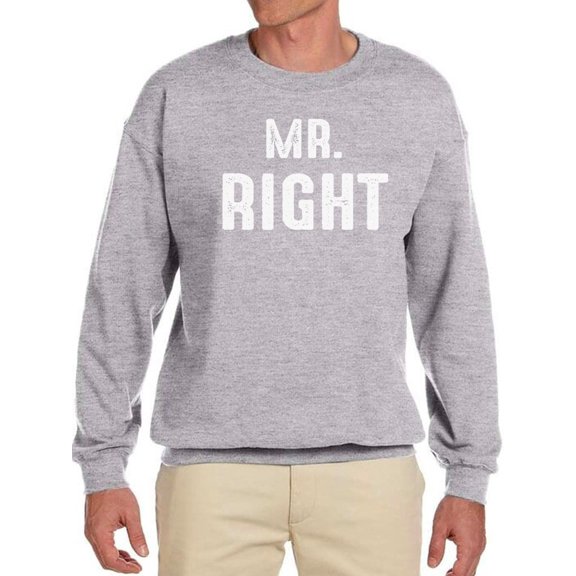 Mr. Righ In Gray Men Sweatshirt, Male XX-Large
