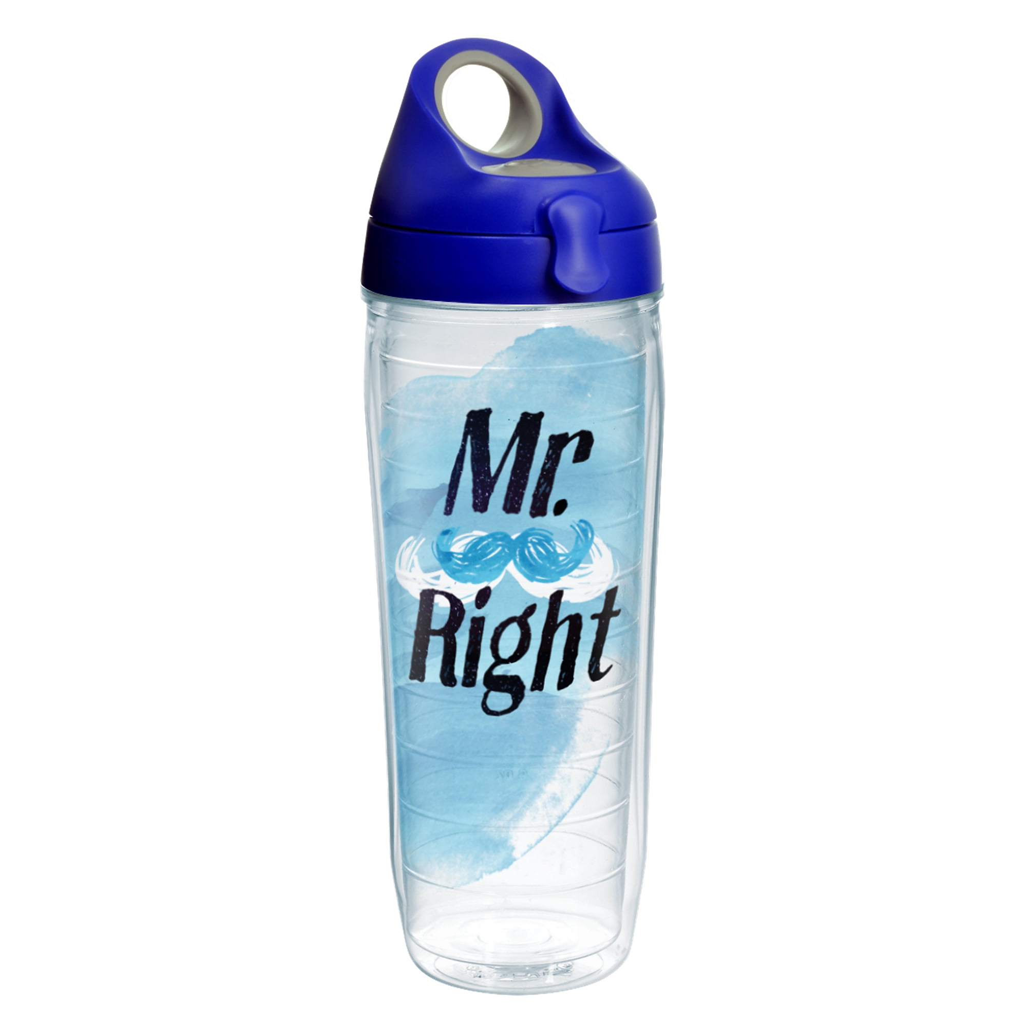Mr Right Mustache 24 oz Water Bottle with lid