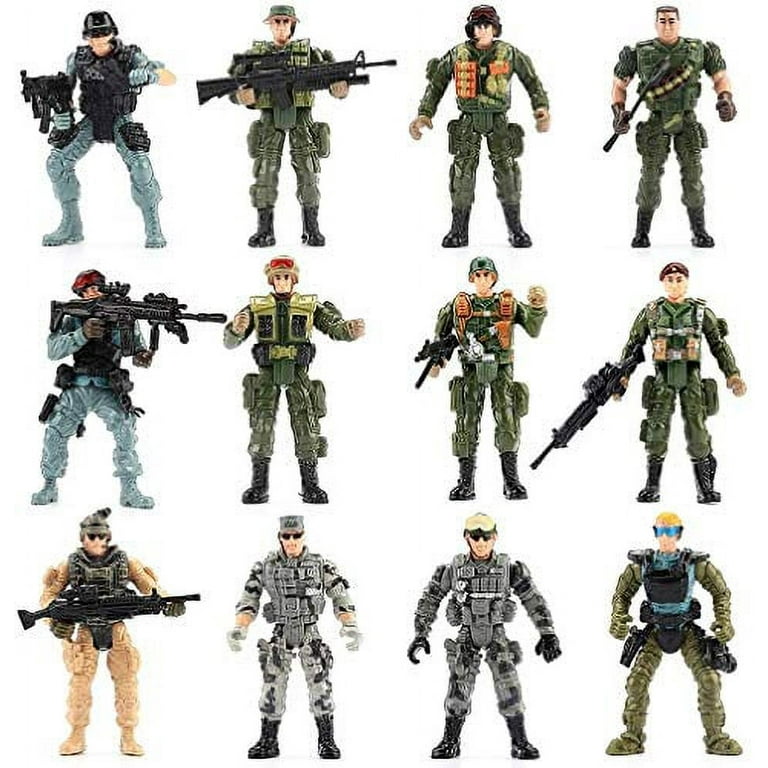 US Army Men and SWAT Team Posable Plastic Toy Soldiers Playset