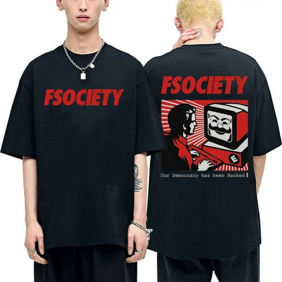 Mr. Robot FSociety Vintage Graphic T-Shirt - Unisex Cotton Hacker Geek Streetwear