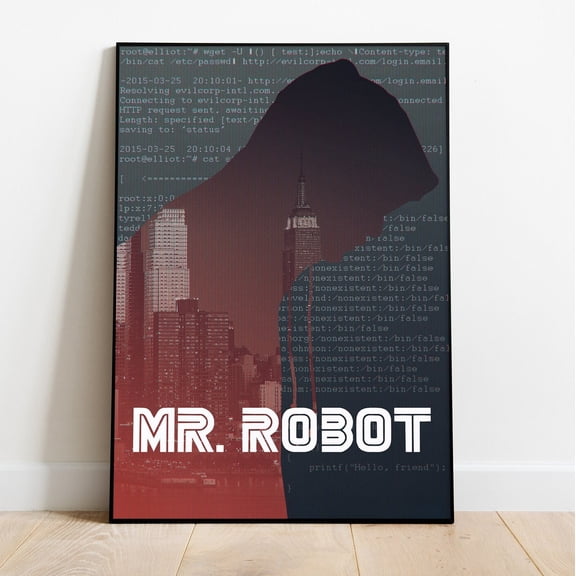 Mr Robot Poster, Cybersecurity Drama Series Poster, Unframed Paper Poster 8x10in
