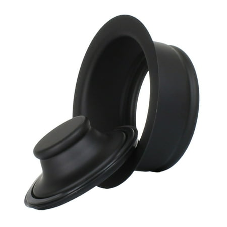 Mr. Scrappy Garbage Disposal Flange and Stopper for Standard 3.5" Kitchen Sink Drains, Black 21-DSFS3-BK