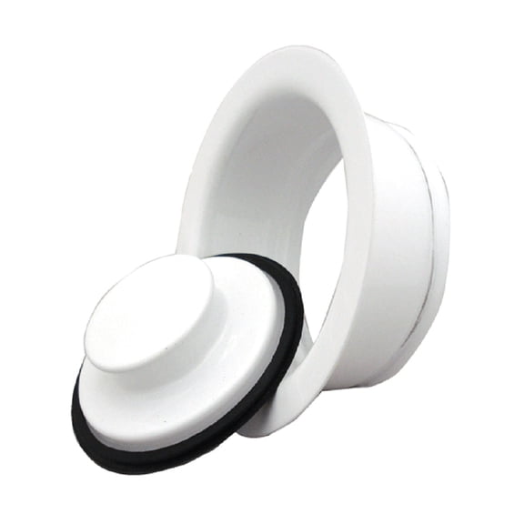 Mr. Scrappy Garbage Disposal Flange and Stopper Kit for Standard 3.5" Sink Drains, White 21-DSFS3-WH
