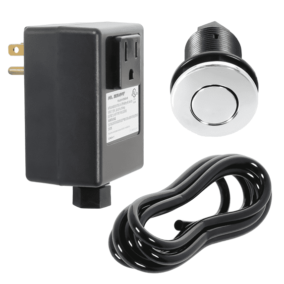 Mr. Scrappy Garbage Disposal Air Switch Kit with Chrome Button, Counter Top On/Off Switch for Waste Disposal 20-MSAS-65-C
