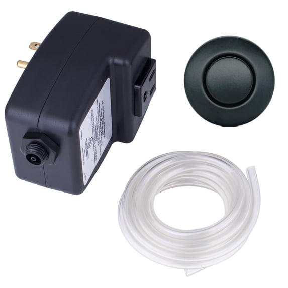 Mr. Scrappy Garbage Disposal Air Switch Kit with Matte Black Button, Counter Top On/Off Switch for Waste Disposal 20-MSAS-65-MTBK