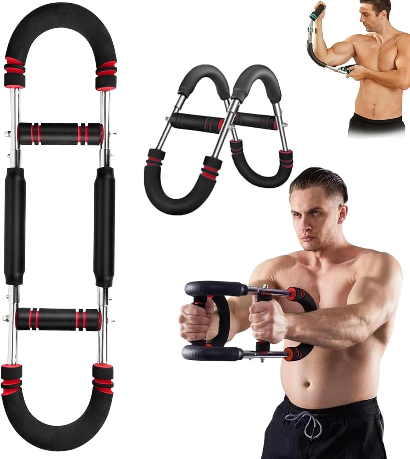 Mr. Sculpt Gorilla Bar, Mr Sculpt Gorilla Bar for Chest Workout, 60-110lb Adjustable Twister Arm Trainer, Detachable Portable Power Twister Bar for Home Workout Equipment