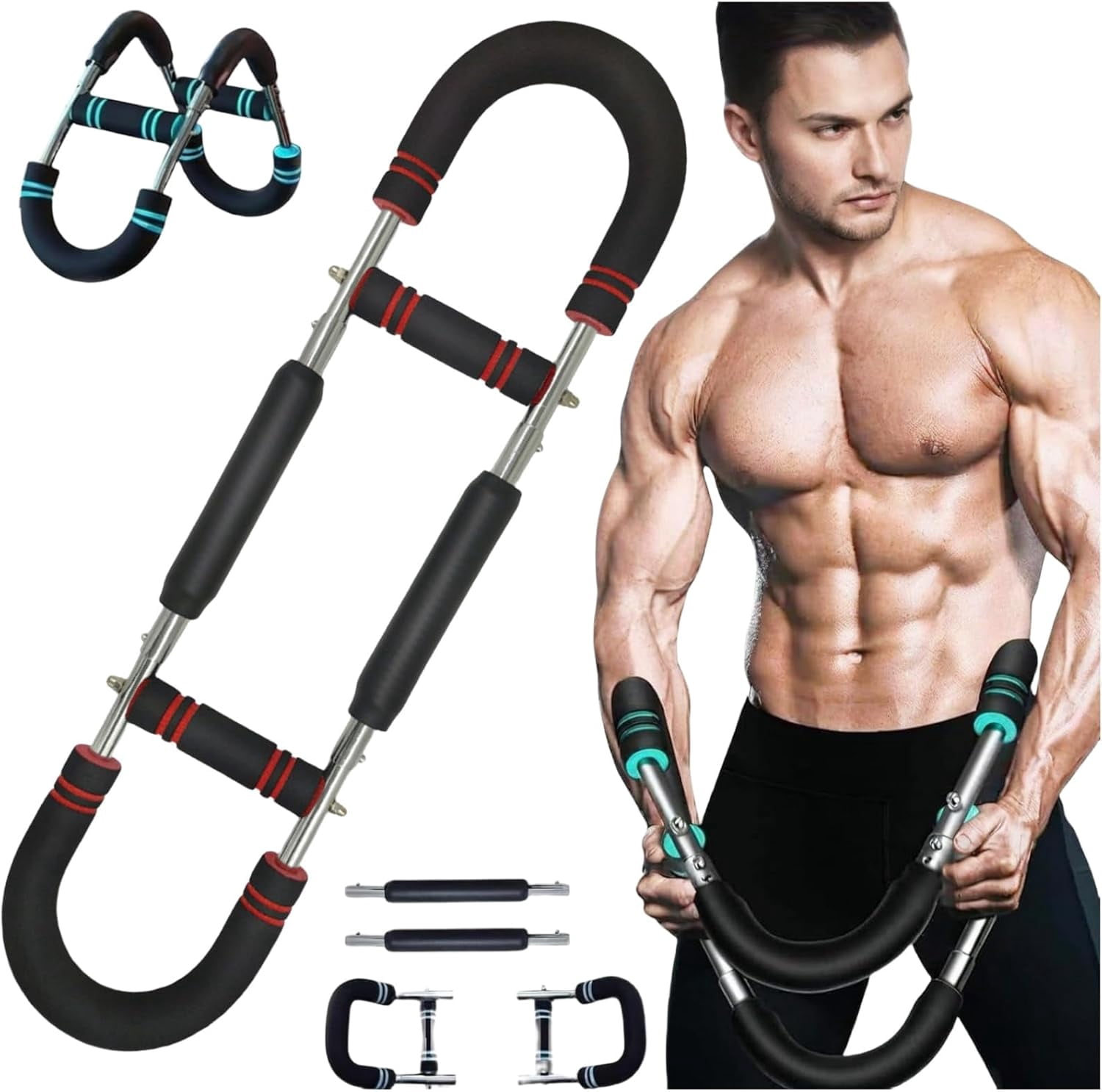 Gorilla Bar, Gorilla Bar for Chest Workout,60-110lb Adjustable Twister Arm Trainer, Detachable Portable Power Twister Bar for Home Workout Equipment