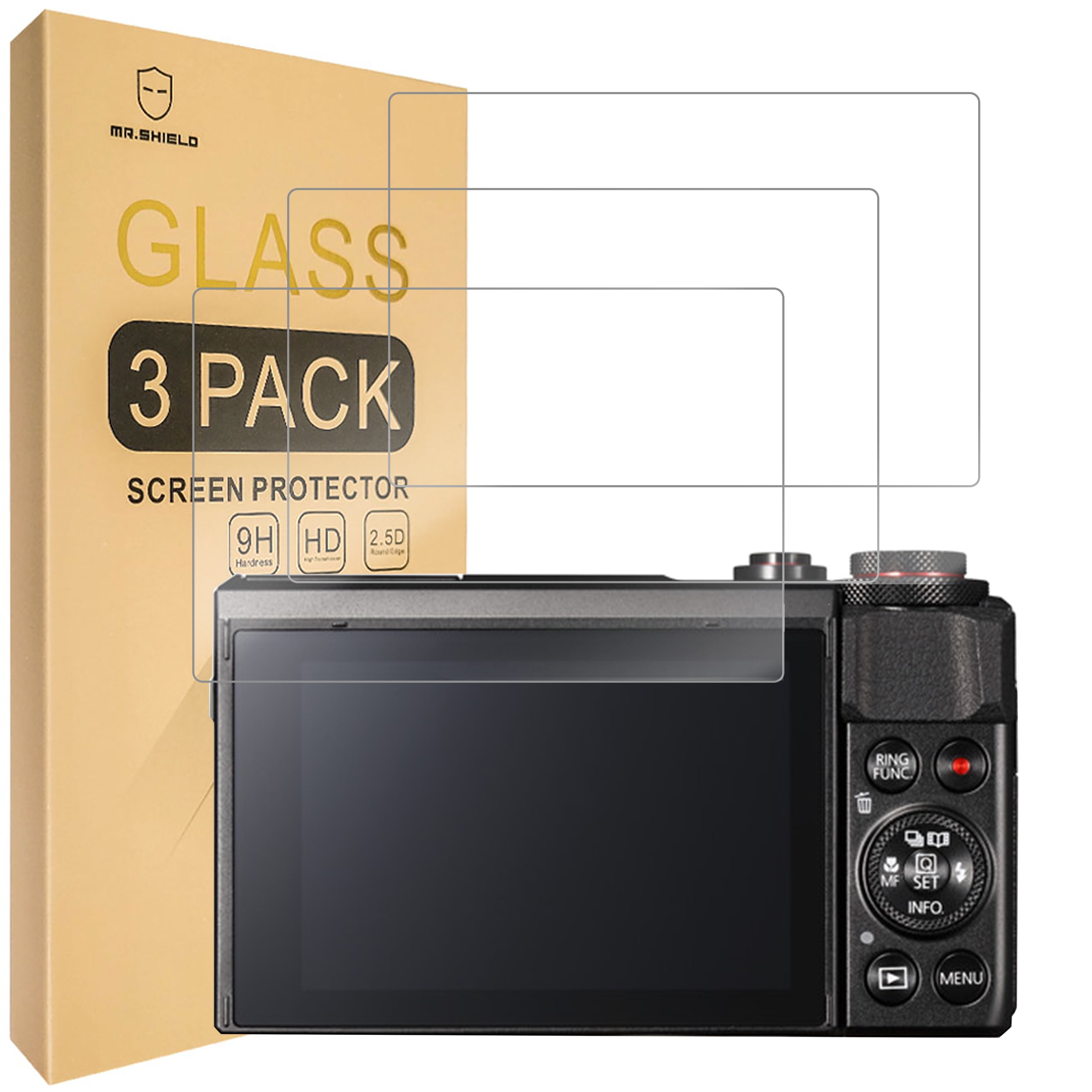Protection écran Verre Trempé Pour Canon G9X Mark II, G7X Mark II, G5X II - Lot De 3 - Dureté 9H - 7