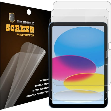 Mr.Shield Screen Protector for iPad Air 11 2025 and iPad 10 2022 [Premium Clear] [3-Pack] Screen Protector (PET Material)
