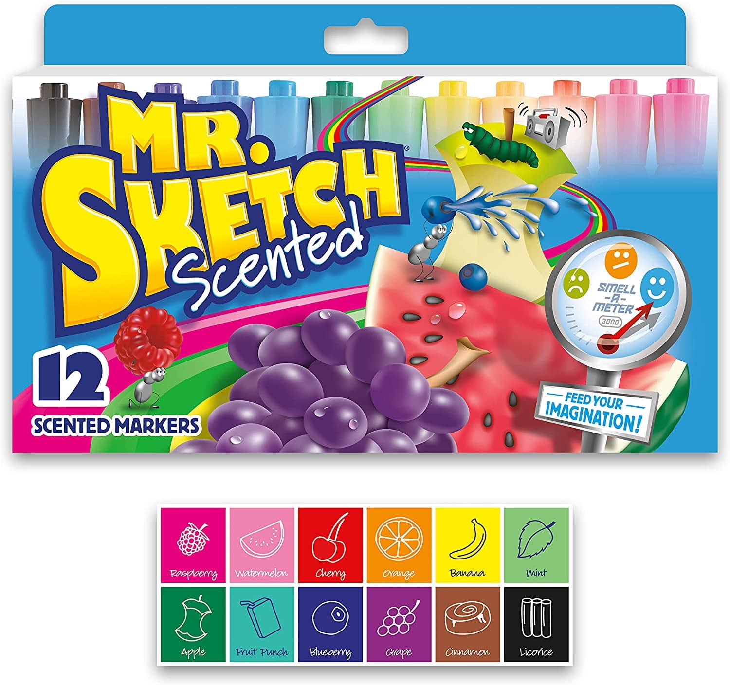 Mr. Sketch 1905069 Scented Watercolor Marker Chisel Tip 12 Colors