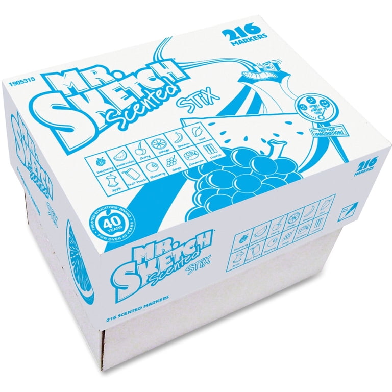 Sanford Mr. Sketch Stix Classpack Scented Markers, 216 Pack, Fine