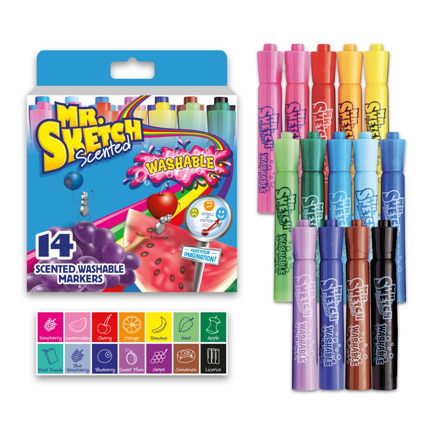 Mr. Sketch Scented Washable Markers, Chisel Tip, Assorted Colors