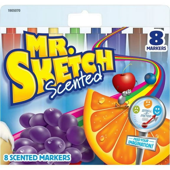 Mr. Sketch Scented Watercolor Marker, Broad Chisel Tip, Assorted Colors, 8/Set, Each