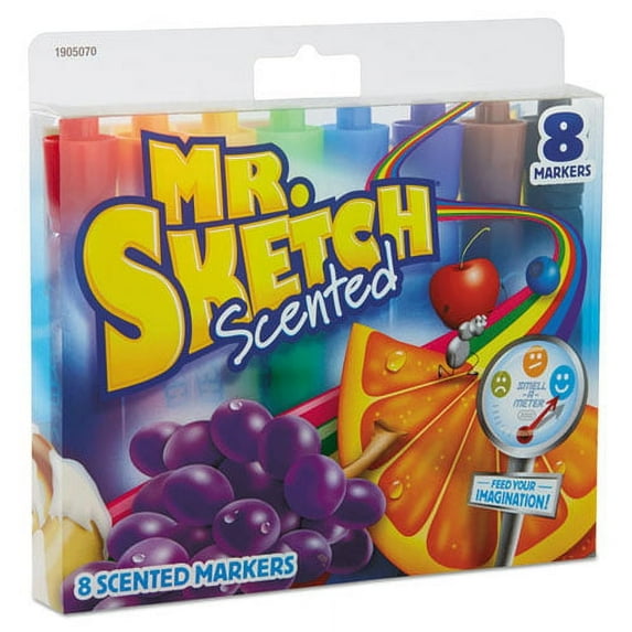 Mr. Sketch Scented Watercolor Marker, Broad Chisel Tip, Assorted Colors, 8-Set