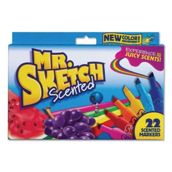Mr. Sketch Washable Marker Stixs, Extra-Fine 0.8 mm Bullet Tip, Assorted Colors, 6/Set