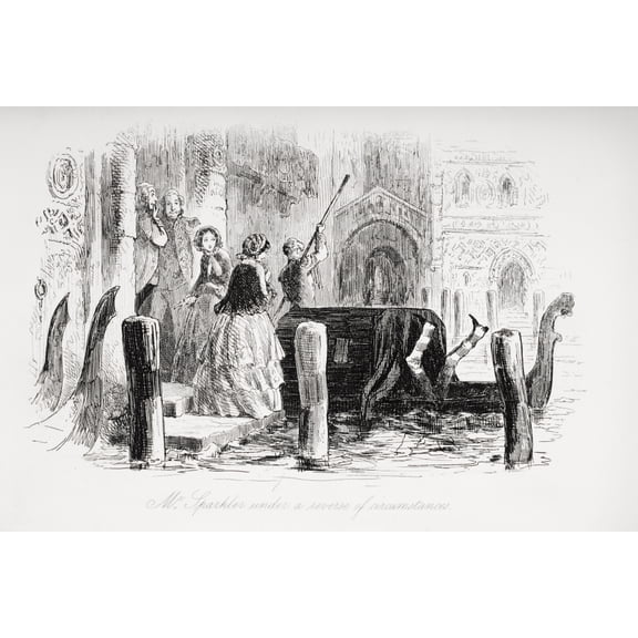Mr Sparkler Under A Reverse Of Circumstances Illustration From The Charles Dickens Novel Little Dorrit By HK Browne Known As Phiz Canvas Art - Ken Welsh Design Pics (36 x 24)