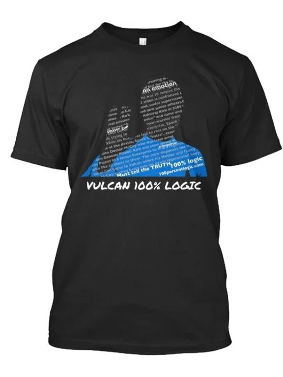 Mr Spock Vulcan 100% Logic T-Shirt Made in the USA Size S to 5XL