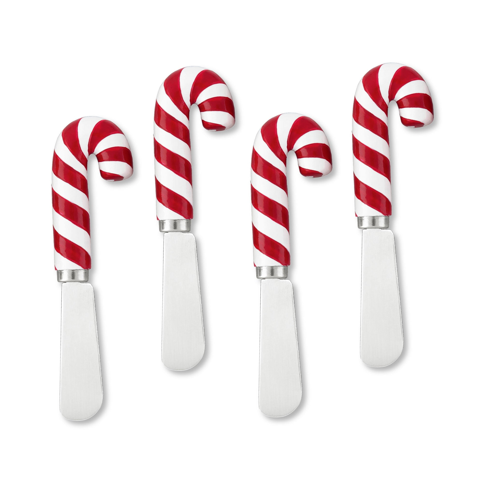 Mr. Spreader 4Piece Candy Canes Hand Painted Resin Handle with