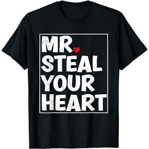 Mr Steal Your Heart Valentines Day Funny V-Day Boys Kids T-Shirt