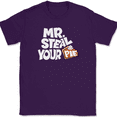 thumbnail image 1 of Mr Steal Your Pie T-Shirt Funny Thanksgiving Food Dinner Humor Text Tee - Purple, 2XL, 1 of 1