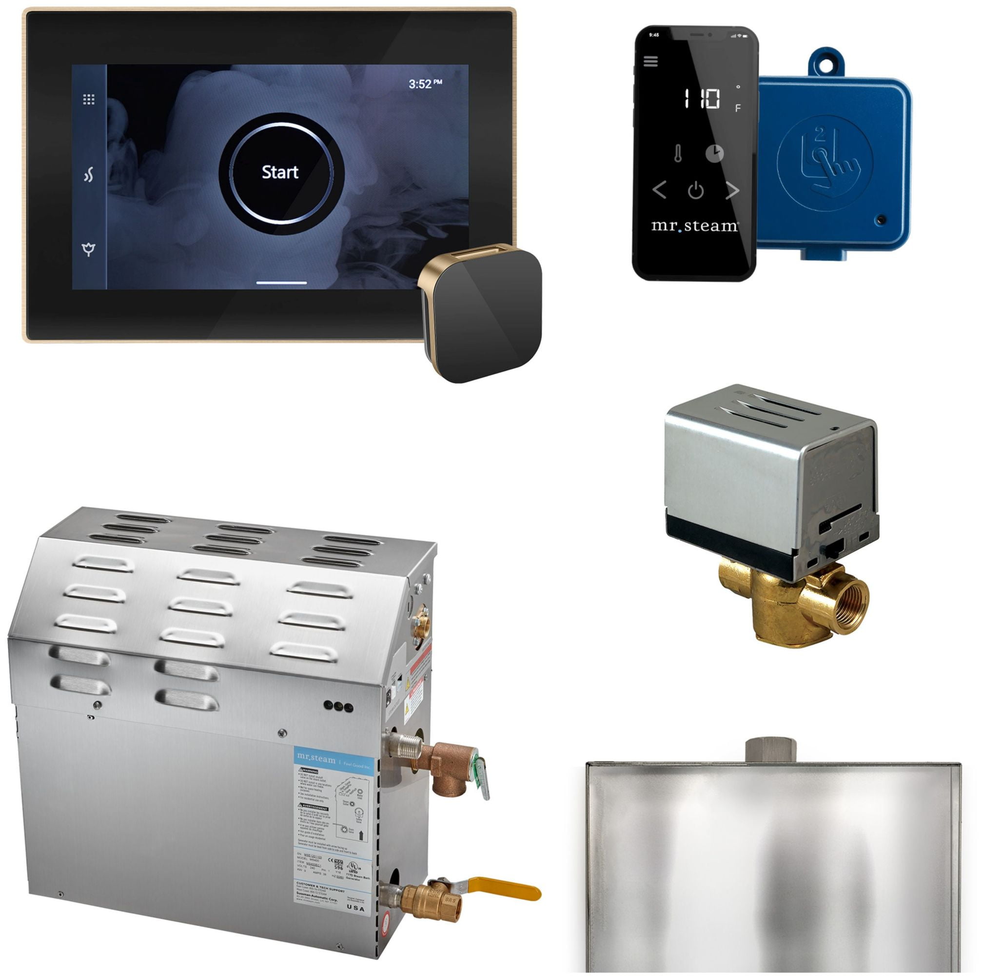 Mr Steam 05C1an000 Xbutler Steam Shower 5Kw Generator Package Bronze