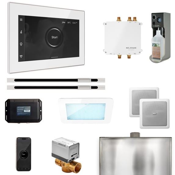 Mr Steam Bliss Max Steam Shower Control Package with iSteamX Control and Linear Steamhead in White