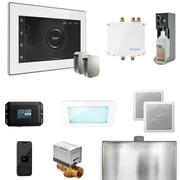 Mr Steam Bliss Max Steam Shower Ctrl Pkg w/iSteamX Control and Steamhead in White Polished Chrome
